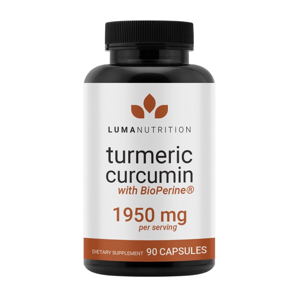 검은 후추와 루마 영양 심황 쿠르쿠민 - 95 % Curcuminoids - 1950mg 서빙 당 - 프리미엄 심황 보충 - 최대 흡수를위한 BioPerine - 미국에서 제조 - 90 캡슐