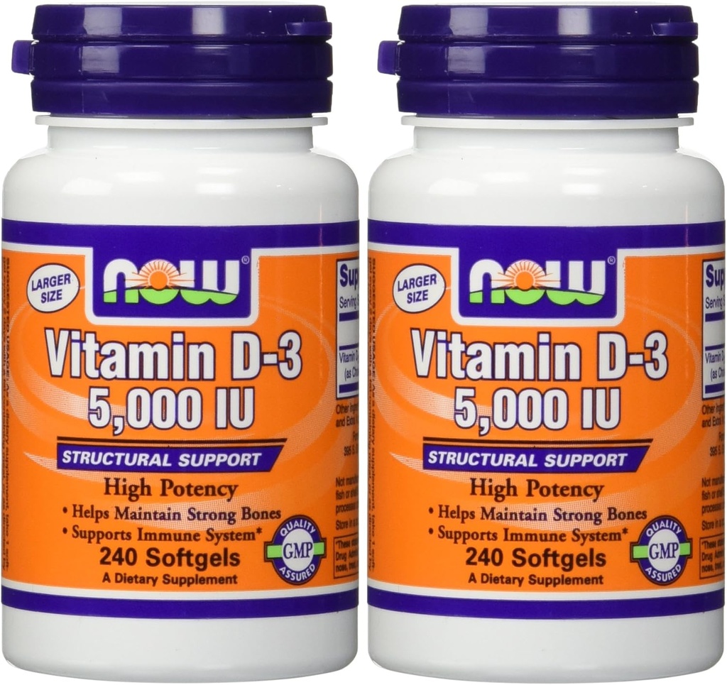 NOW 식품 비타민 D3 5000 Iu, 240-softgels (팩 2)