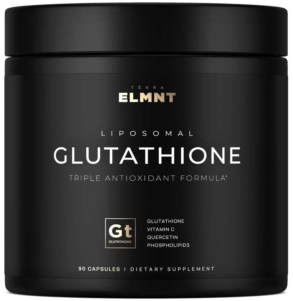 ELMNT 2150mg 최고 Liposomal 글루타티온 보충교재 w. 비타민 C, Quercetin & 순수한 L 글루타티온 2000mg 트리플 활동 공식 글루타티온 Liposomal 보충교재 w. Phospho 층 - 90 알약, 비 GMO