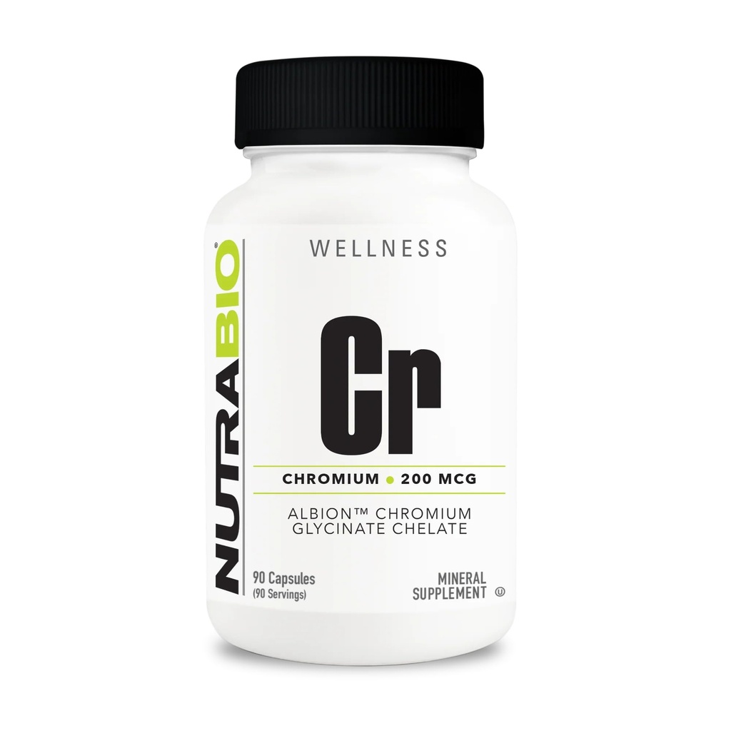 NutraBio 킬레이트 크롬 GFT - 200 mcg - 90 야채 캡슐