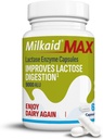 Lactase Enzyme를 가진 Lactose Intolerance 기복을 위한 Milkaid 최대 캡슐은, 가스를 막는 것을 돕기 위하여 규정식 보충교재, Lactose 감도 때문에 Bloating & Diarrhea | 9000 ALU (60의 캡슐, Unflavored)