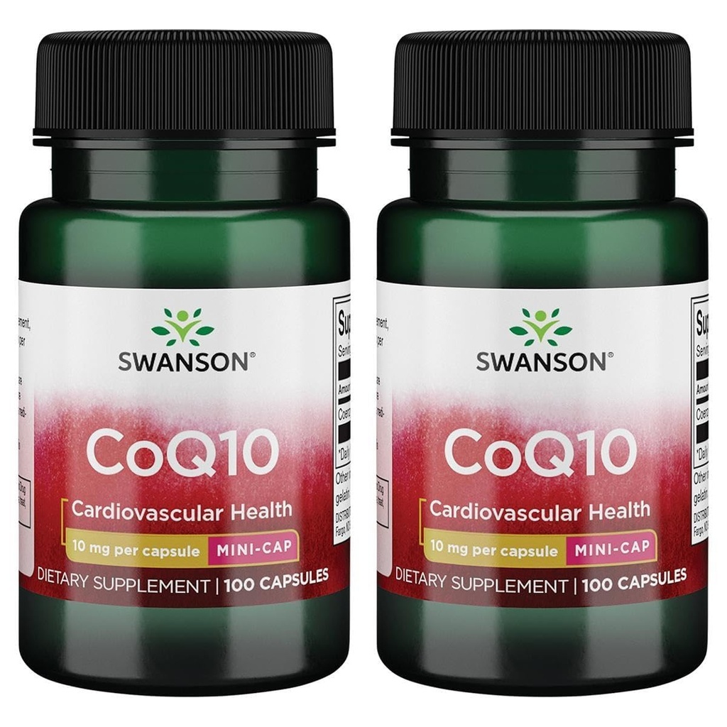 Swanson Coq10 - 소형 모자 10 mg 100 모자 (2 팩)