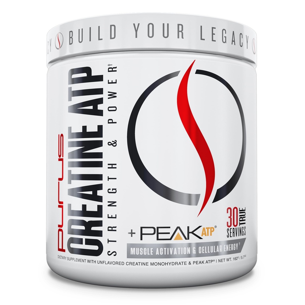 Purus Labs Creatine ATP, Peak ATP + Creatine Monohydrate, Unflavored - 30 서빙 - 근육 활성화 및 세포 에너지