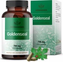 HERBAMA Goldenseal 뿌리 캡슐 700mg - Goldenseal 분말 보충교재를 가진 호흡 체계 & 면역 지원 - Vegan, 비 GMO
