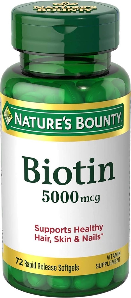 성격 Bounty Biotin 5000 mcg 액체 Softgels 72 ea (5의 포장)