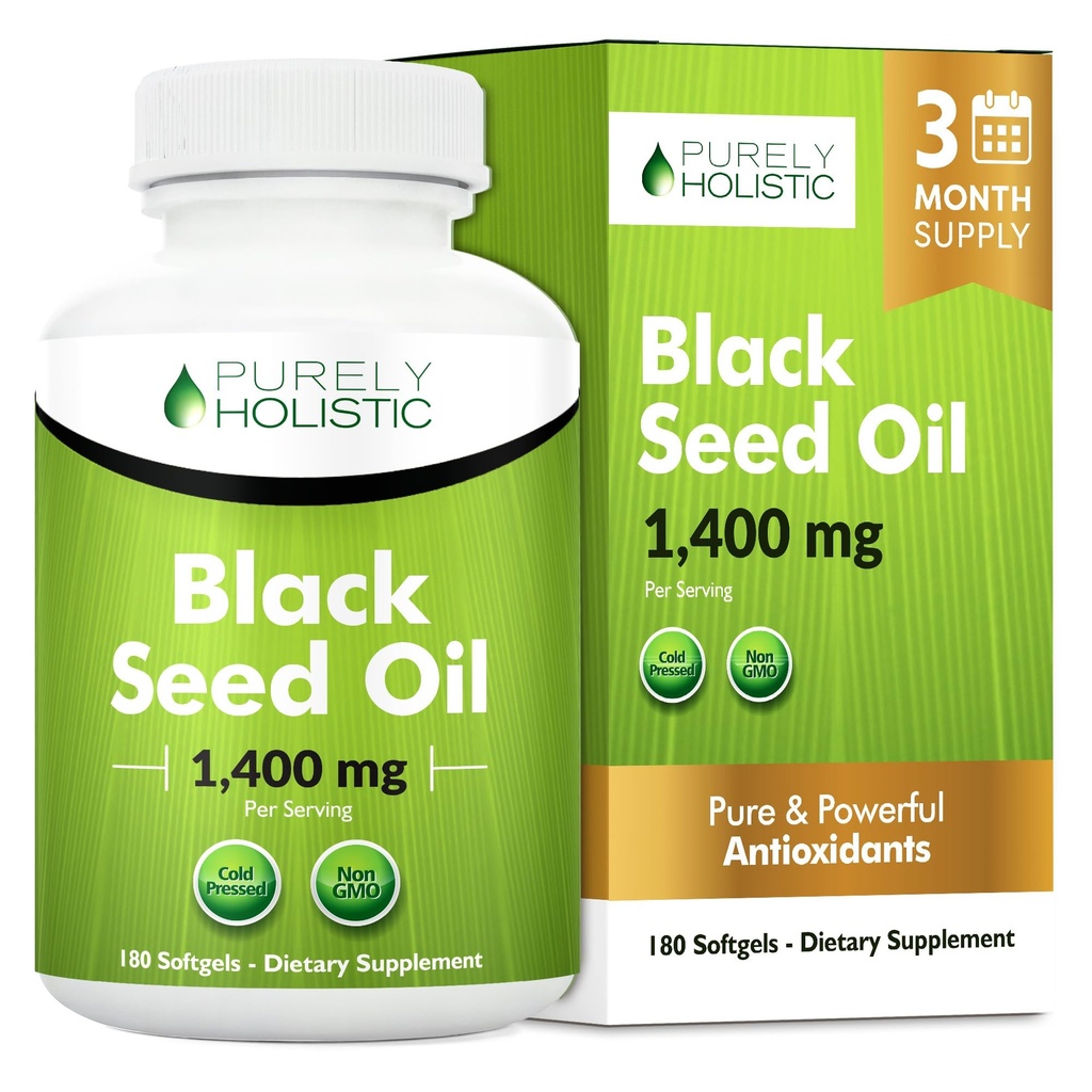 까만씨 기름 캡슐 1400mg, 180 Softgels의 3 달 공급 - 냉각은 Omega 6, 9 & TQ, 까만 Cumin씨 기름, 면역성이 있는 Nigella Sativa, 부자 및 소화를 압박했습니다