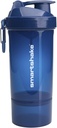 Smartshake O2GO ONE 플라스틱 단백질 셰이커 병 800 ml | 27 oz - 누설 나사 - 뚜껑 - BPA 무료 - Unisex - Navy Blue