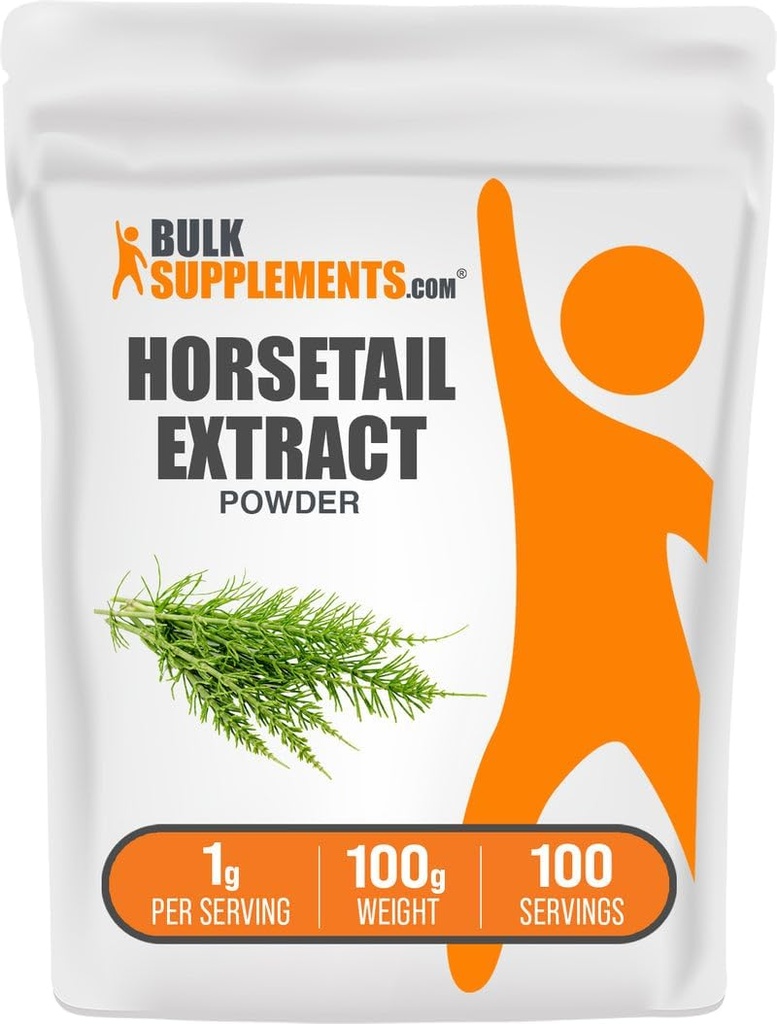 BulkSupplements.com 말 꼬리 추출물 분말 - 말 꼬리 허브 - 실리카 보충 교재, 글루텐 무료, 서빙 당 1g, 100g (3.5 oz) (1의 포장)
