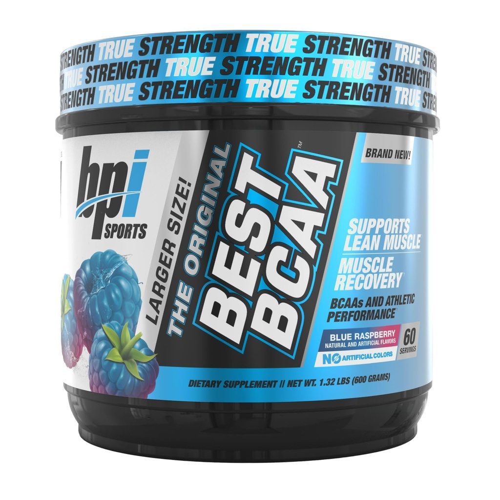 BPI 스포츠 최고의 BCAA - BCAA 분말 - 분기된 사슬 아미노산 - 근육 회복 - 근육 단백질 종합 - 향상된 성능 - 하이드 록시 - 블루 라즈베리 - 60 서빙 - 21.12 Oz