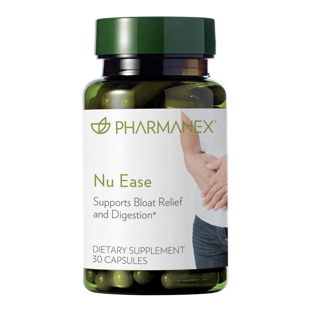 Nu Skin - Nu Ease Digestive Supplement | Bloating Relief, Dietary Supplement | 천연 식물 추출물, Non-Laxative | 항산화 보충교재, Gut Support | 여성용 보충 (30 캡슐)