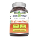 Amazing Formulas Psyllium Husk 750mg Veggie Capsules Supplement | Non-GMO | Gluten Free | Made in USA | 채식주의자에게 적합(120 Count)