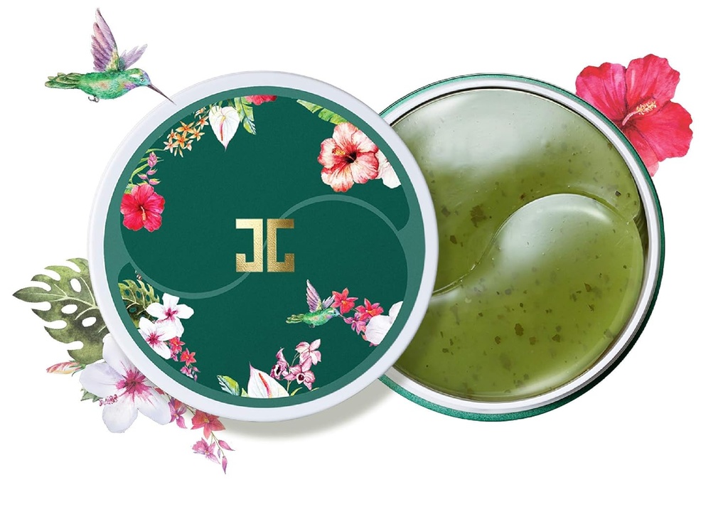 JAYJUN 녹차 눈 젤 패치, 다크 서클, 퍼피 아이, 눈 패치, 1.4g, 항아리에 60