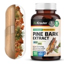 BIO KRAUTER 소나무 껍질 추출물 캡슐 400 mg - 100 조사 - 산화 방지제 보충교재 - 95% Proanthocyanidins - 소나무 껍질 보충교재 - 채식주의자, 충전물 없음