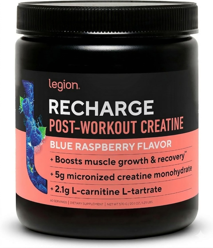LEGION Recharge Post Workout Supplement - Micronized Creatine Monohydrate를 가진 모든 자연적인 근육 건축업자 & 회복 음료는 자연적으로 감미롭고 & 맛을 낸 (Unflavored, 30의 서빙 (포장 1)