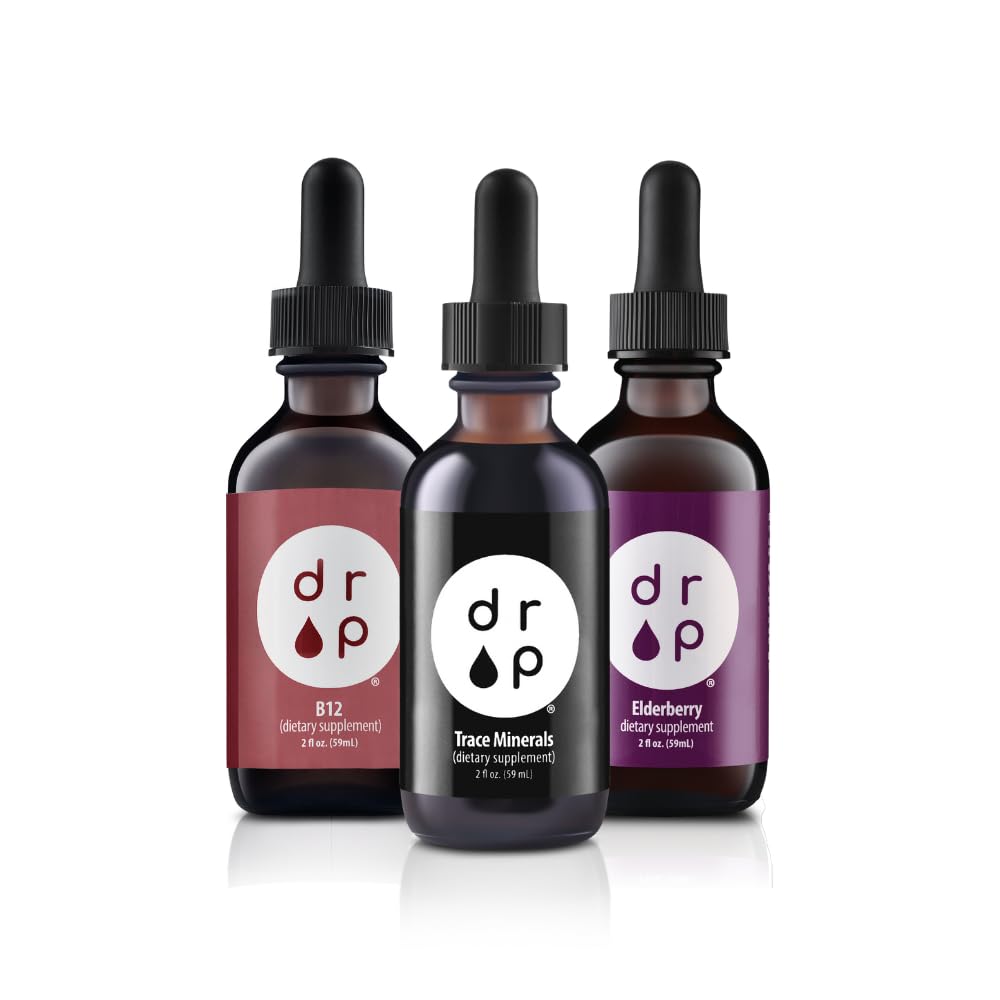 하락은 유기 추적 무기물 하락, Elderberry 하락 및 비타민 B12 하락 뭉치를 보충합니다