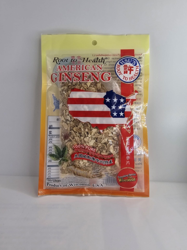 Hsu's Root to Health American Ginseng Slices, 1 온스, 마라톤 카운티에서 재배, 위스콘신 미국