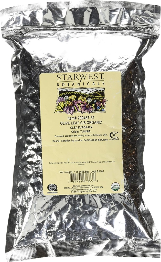 Starwest Botanicals 올리브 리프 컷과 Sifted, 1 파운드