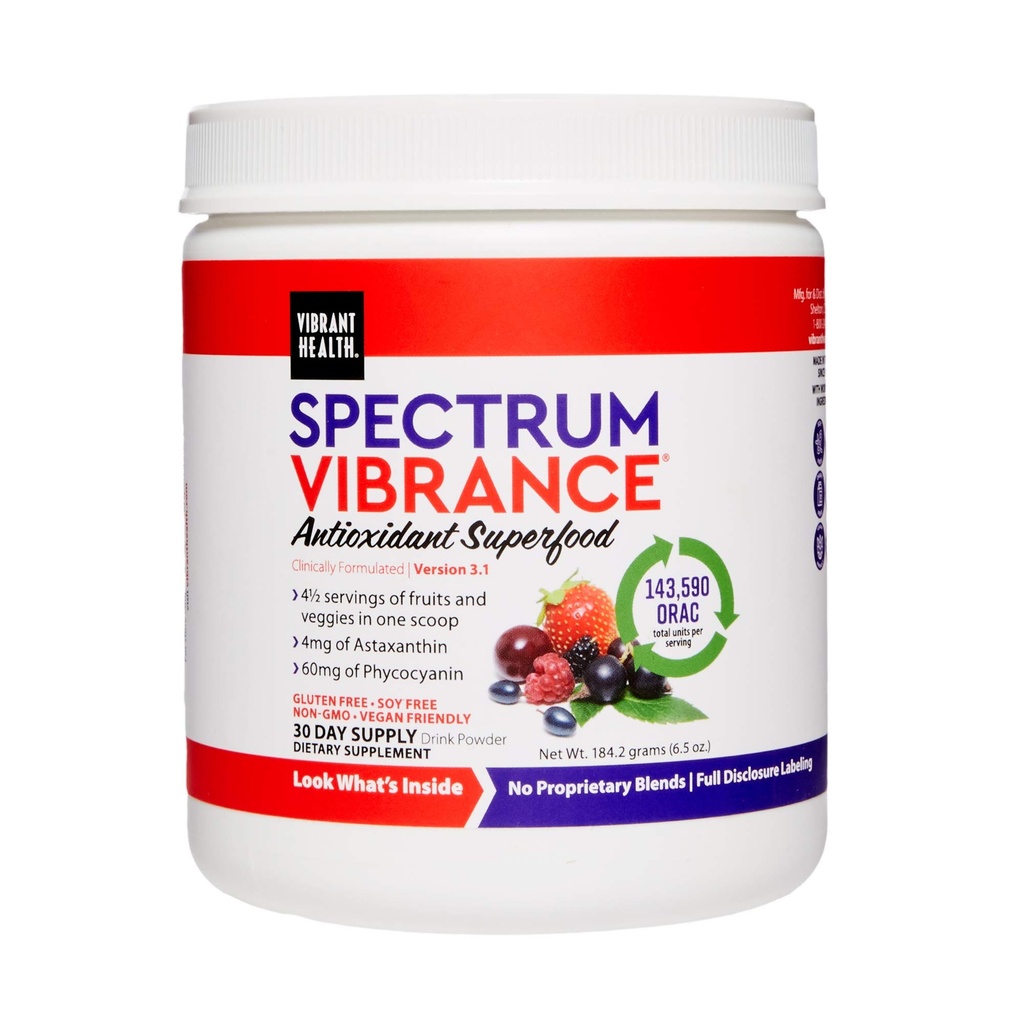 활력 건강, 스펙트럼 Vibrance, Vegan 산화 슈퍼 푸드 분말, 30 서빙 (FFP)