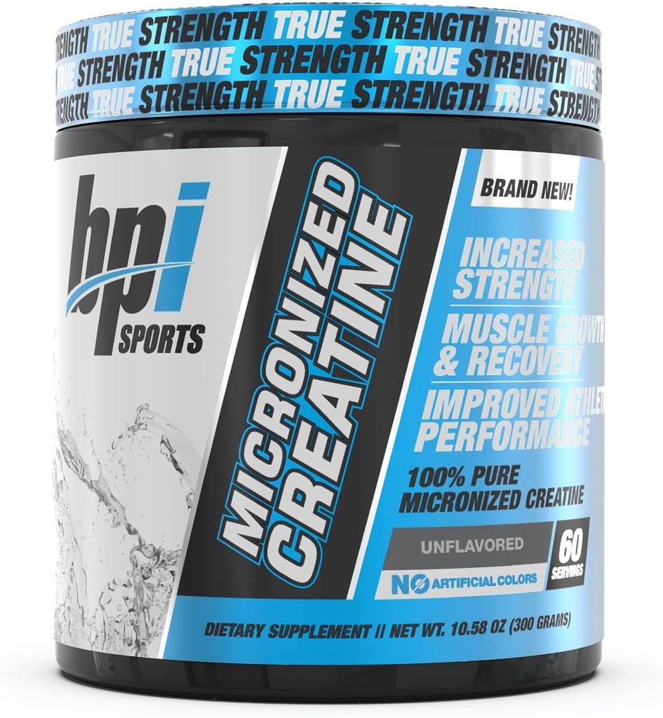 BPI 스포츠 Micronized Creatine - 증가 강도 - 피로 감소 - Lean 근육 건물 - 100 % 순수 Creatine - 더 나은 흡수 - 근육 성장 지원 - 불쾌 - 60 서빙 - 10.58 Ounce