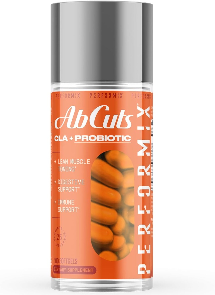 PERFORMIX - AbCuts CLA + Probiotics - 피트니스 목표 - Lean 근육 성장 및 Gut 건강 지원 - 에너지 및 지구력 - 소화 건강 웰빙 - 여성 및 남성 - 100 소프트 젤