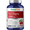 NusaPure 유기 타트 체리 20:1 추출물, 20,000 mg 200 Veggie Caps (Vegan, Non-GMO) Bioperine와 동등한 1000 mg