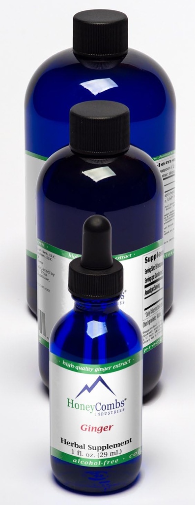 HoneyCombs Ginger – 순환 지원, Liver, 콜론, 소화 및 더 – 알코올 무료 액체 추출