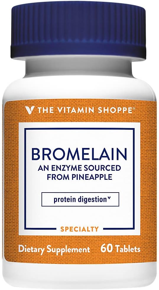 비타민 Shoppe Bromelain 500MG & 2,000 GDU, 지원 단백질 소화 & 흡수, 파인애플 (60 캡슐)에서 Sourced 효소