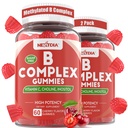 비타민 B 복합체 Gummies, 2000 mcg 메틸 B12, 메틸 Folate를 가진 Vegan 비타민 B Gummies | Plus Choline + Inositol, 비타민 C + 아연 지원 에너지, 계류, 면역, 건강한 머리, 피부 - 120 Cts