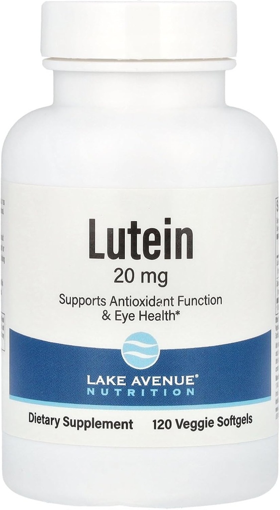 Lake Avenue Lutein - Marigold 추출물의 Lutein & Zeaxanthin과 함께 - 산화 방지제 활동 및 눈 건강 지원 - 채식 친화적 인 비 GMO - 20 mg - 120 Veggie Softgels