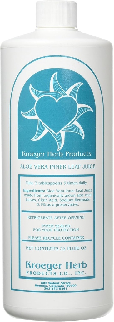 Kroeger 허브 알로에 베라 젤, 안 잎, 32 Ounce