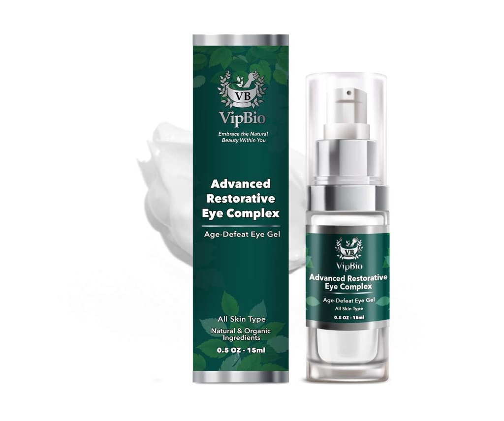 VipBio Organic Advanced Restorative Eye Complex 다크 서클과 퍼프 테이프 0.5 fl. oz.
