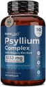 심리엄 복합 단지 | 심리엄 파우더 11-Ingredient Psyllium Husk 캡슐, Slippery Elm & Ginger to Cleanse & Support Digestive System Health | 180 캡슐