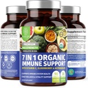 N1N 프리미엄 7 in 1 Immune 지원 보충교재 [100% USDA 유기] 비타민 C, Elderberry, Moringa 잎, Oregano 및 Garlic를 가진 매일 면역 부스트 및 염증 응답, 90의 정제