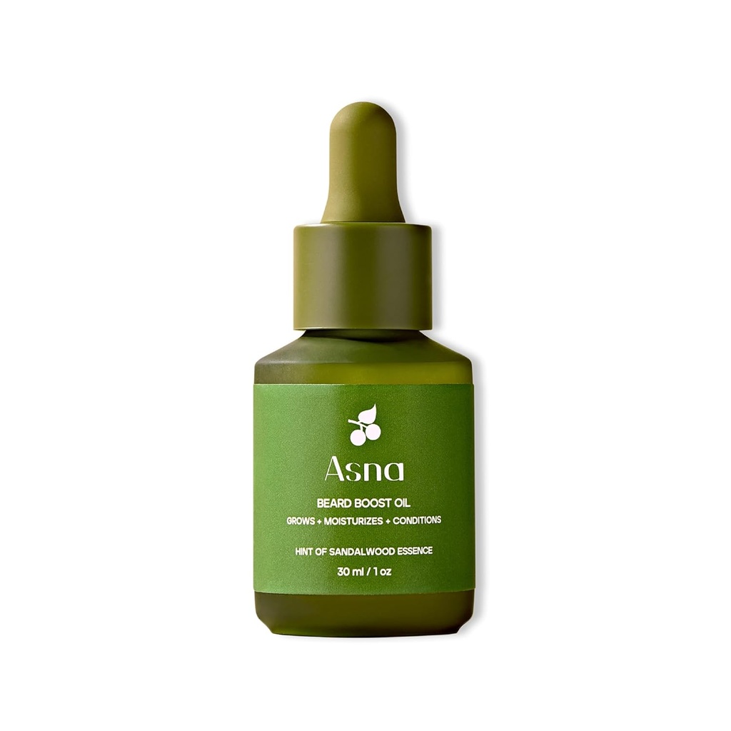 Asna Beard Boost Oil - 냉간 압력, 모든 머리 유형, 자극 성장, 노르싱 & 습기를 공급, 비타민 C와 Ayurvedic & Softer, Fuller Beard