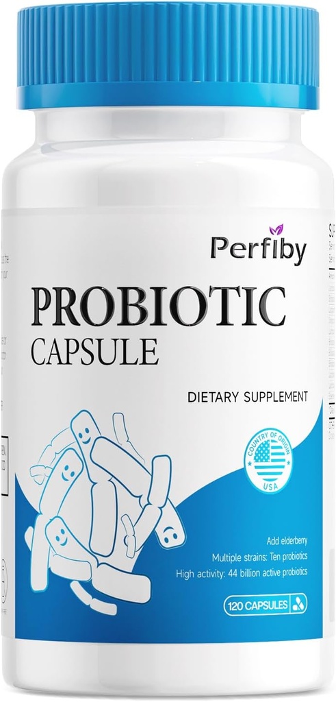 소화를 위한 Elderberry를 가진 Probiotics & 면역성 건강은 Occasional 변비, Diarrhea, 가스 & Bloating, 120의 캡슐, 60 일 공급을 지원합니다
