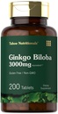 Carlyle Ginkgo Biloba 3000mg | 200 채식 정제 | 추가 강도 | Non-GMO, 글루텐 Freen Formula | 타호 영양