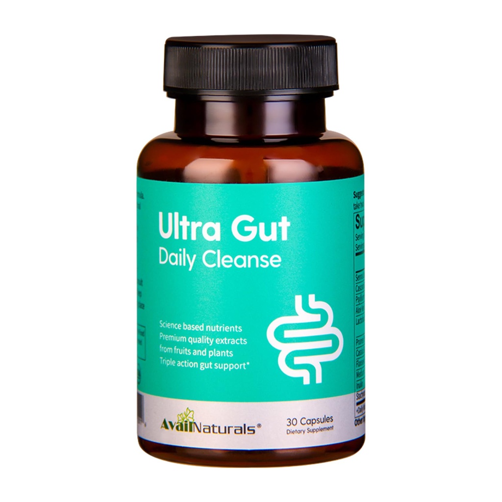 AvailNaturals Ultra Gut Daily Cleanse 15 Day Cleanse-with Senna 잎 추출물, Cassia씨, 2.5 억 Probiotics & Dietary 섬유, 30 캡슐