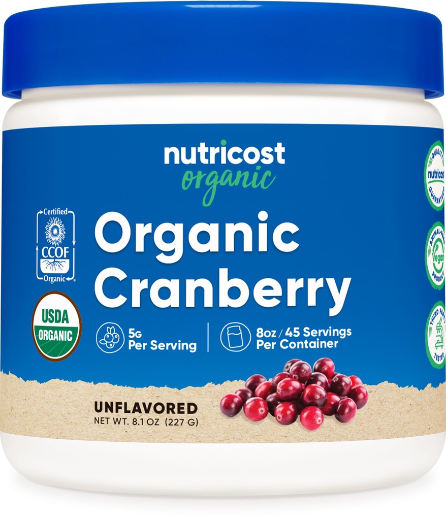 Nutricost 유기 크랜베리 분말, 8 oz, 봉사 당 5G - 비 GMO, 글루텐 자유로운