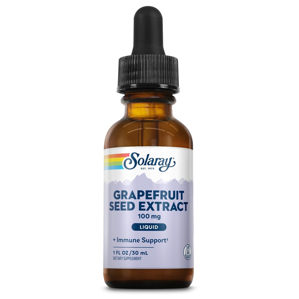 SOLARAY Grapefruit Seed Extract Drops 100mg - Wellness Support Supplement - 편리한 액체 드롭, 60 일 환불 보증, 실험실 검증, 약 100 인분, 1 FL OZ