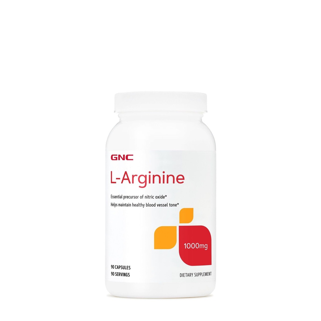 GNC L Arginine 1000mg 보충교재는, 건강한 혈관 톤, 90의 서빙을 지원합니다