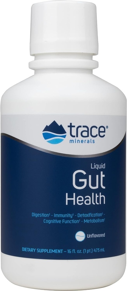 Trace Minerals Gut Health - Gut Lining, Healthy Digestion, Immune System Function에 대한 지원 - Humic & Fulvic Acid의 소화 건강 보충 - Unflavored, 16 fl oz (약 94 서빙)