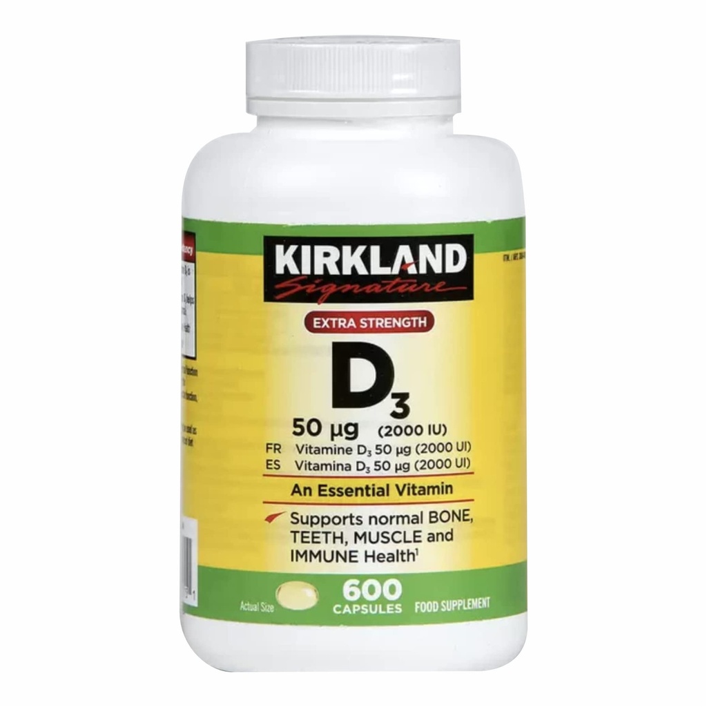 Kirkland 최대 힘 비타민 D3 600 Softgels (2의 포장)