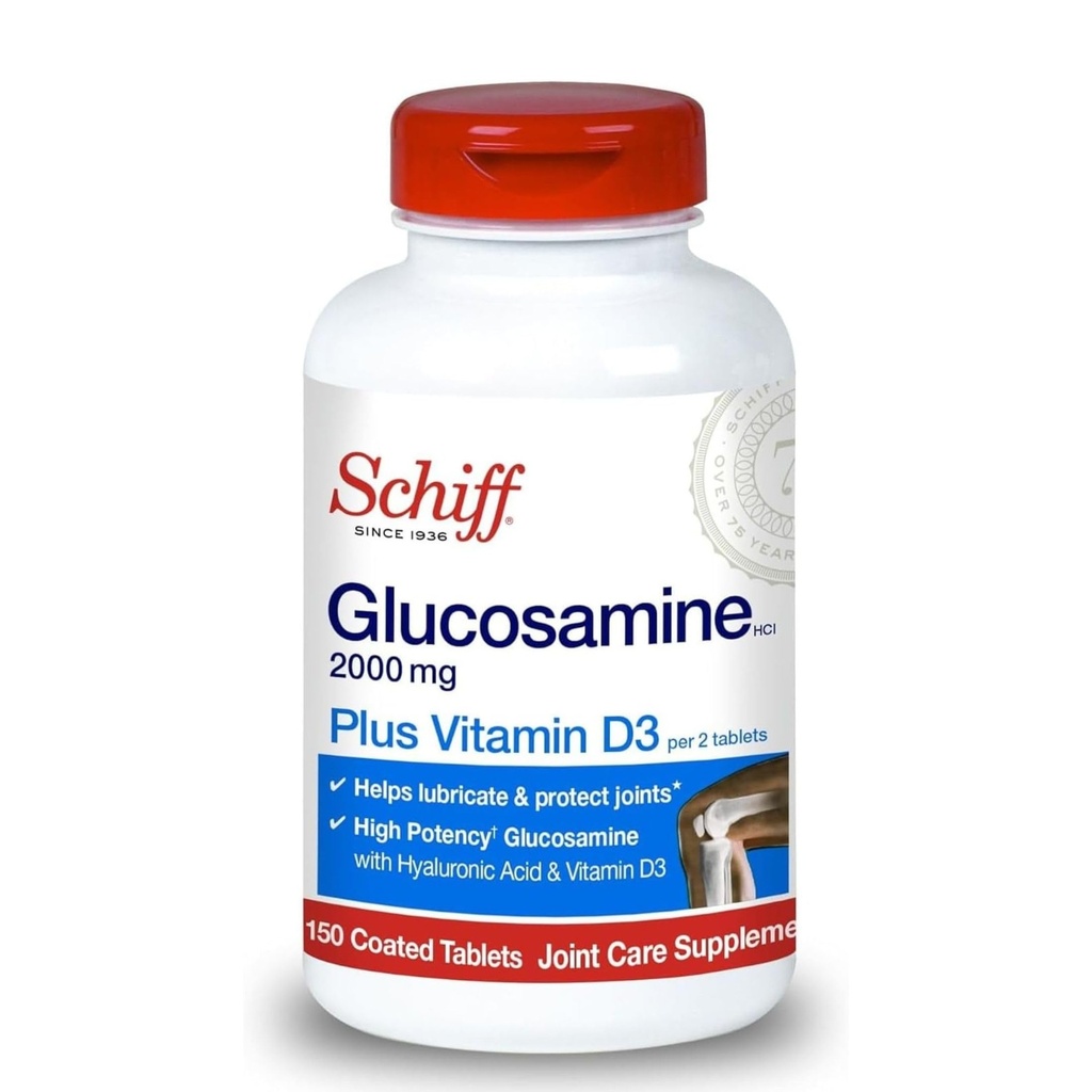 비타민 D3와 Hyaluronic 산, 150 정제를 가진 Schiff Glucosamine 2000mg - 합동 보충교재