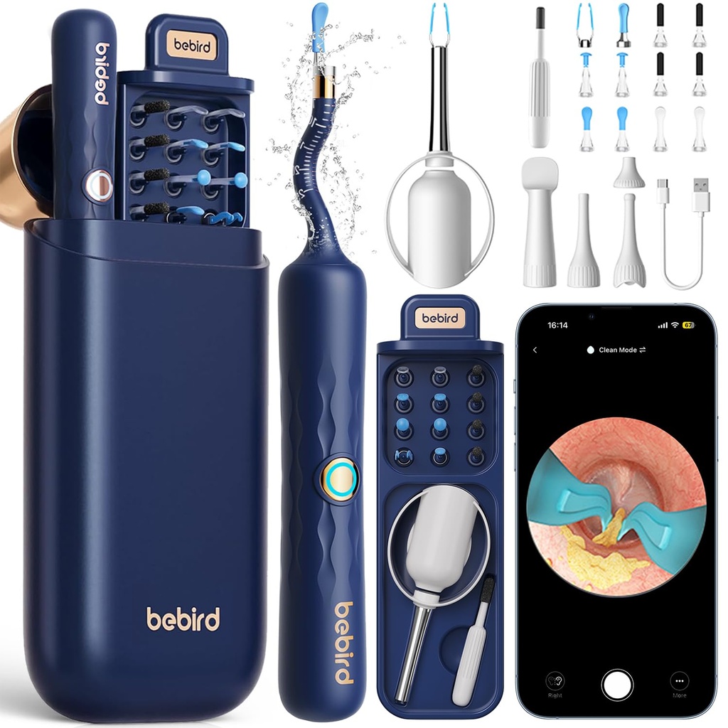 Bebird Earsight Plus D39R 귀 왁스 제거 도구 카메라, FSA HSA Eligible 항목, 유연한 귀 카메라 Otoscope, 비주얼 이어 Pick Tweezers 왁스 제거제, 가족을위한 귀 청소 키트