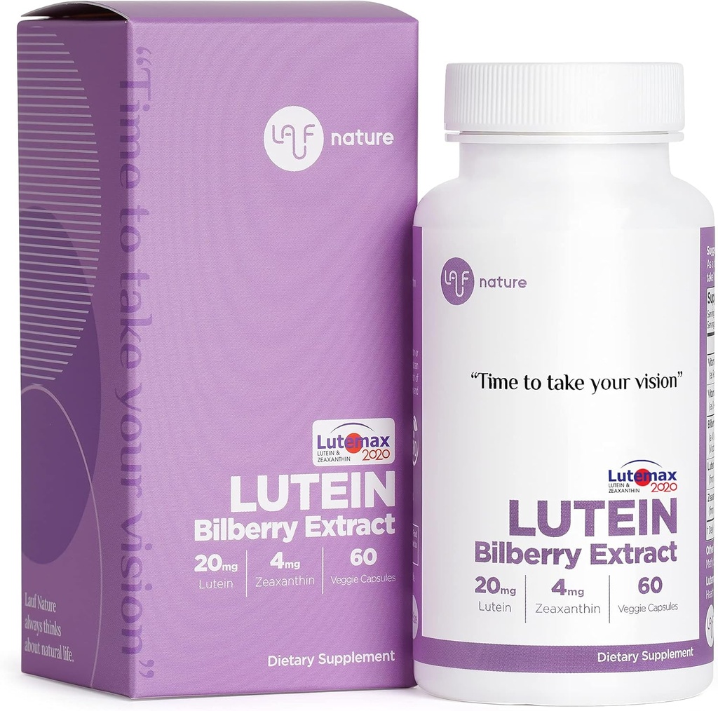 Zeaxanthin 4mg 및 Bilberry 추출물 100mg, 비타민, 지원 시각 및 Macular 건강, LUTEMAX 2020, 비 GMO, Vegan, 글루텐을 가진 Lutein 20mg - 60의 서빙