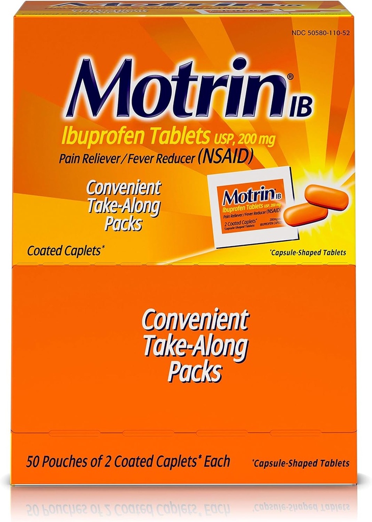 Motrin IB 48152 Ibuprofen 정제, 2 조사 (50의 포장)