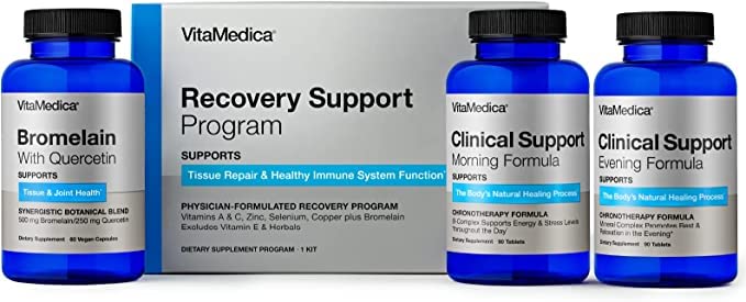 VitaMedica | 복구 지원 프로그램 | 자연적인 포스트 수술 지원 보조제 | 임상 지원| 퀴르세틴을 가진 Bromelain | Arnica Montana | 비타민 A, 비타민 C, 아연 | 글루텐 무료 | 미국