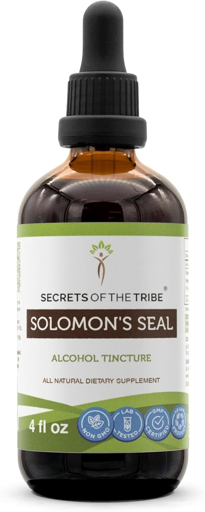 Tribe Solomon s Seal Tincture 알코올 추출의 비밀, 높은-Potency 초본 드롭, Wildcrafted Solomon의 씰 Polygonatum 악취 호흡 시스템 건강 4 온스