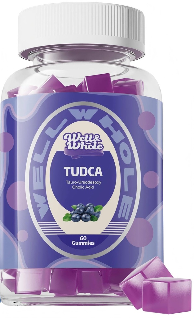 Well&Whole Bile 소금 보충교재 TUDCA Gummies 1000mg + 우유 이틀 500mg - Detox & Digestion를 위한 임상적으로 Studied 간호 지원 - Vegan, 비 GMO - 60 조사