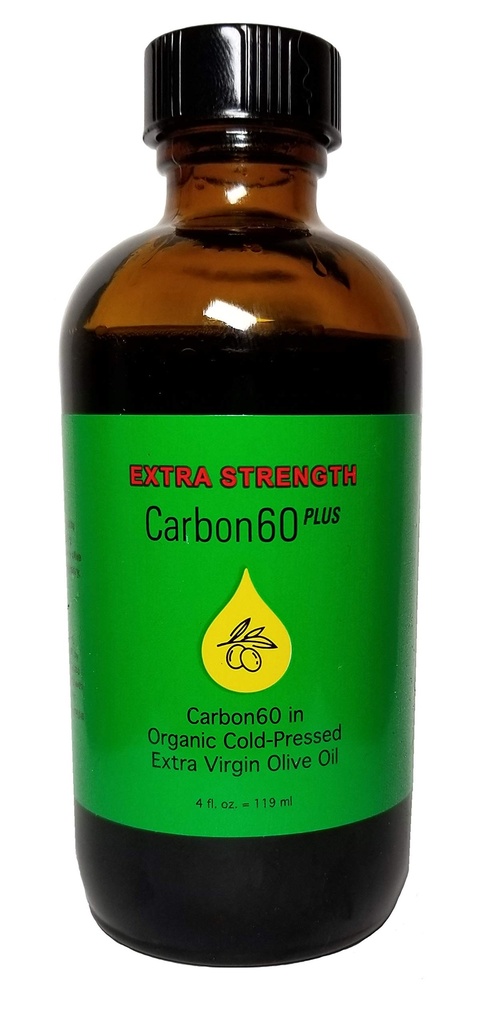 탄소60 플러스 여분 강도 탄소60 올리브 오일 4 온스 (119 ML) 용제 무료 연구 학년 C60 Lipofullerene carbon60plus.com